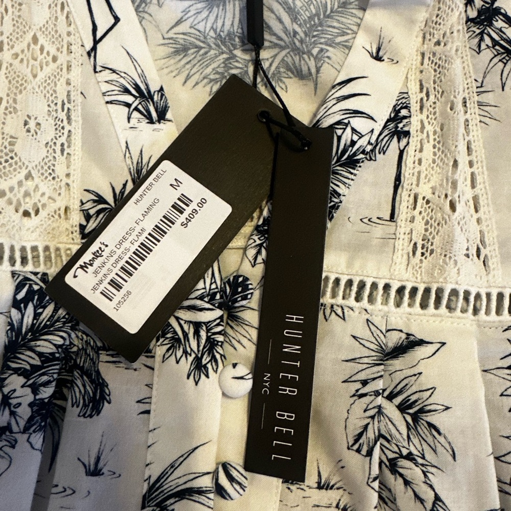 Hunter Bell White and Blue Floral Mini Dress - Picture 2 of 3